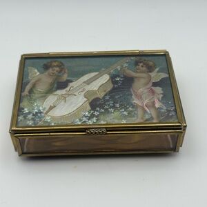 Vintage via Vermont trinket box bras and glass